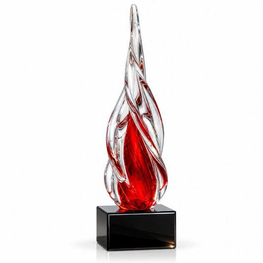 Crimson Flame | Custom Art Glass Recognition Award