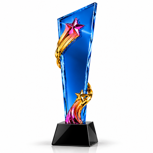 Ocean Radiant Tribute | Custom Blue Crystal Community Impact Award