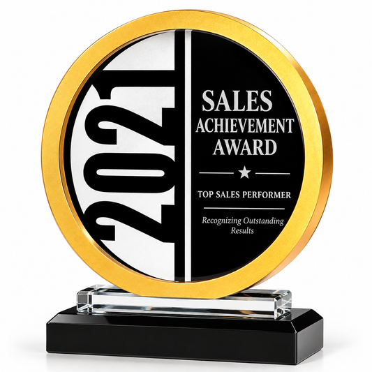 Golden Crest | Custom Crystal Sales Achievement Award