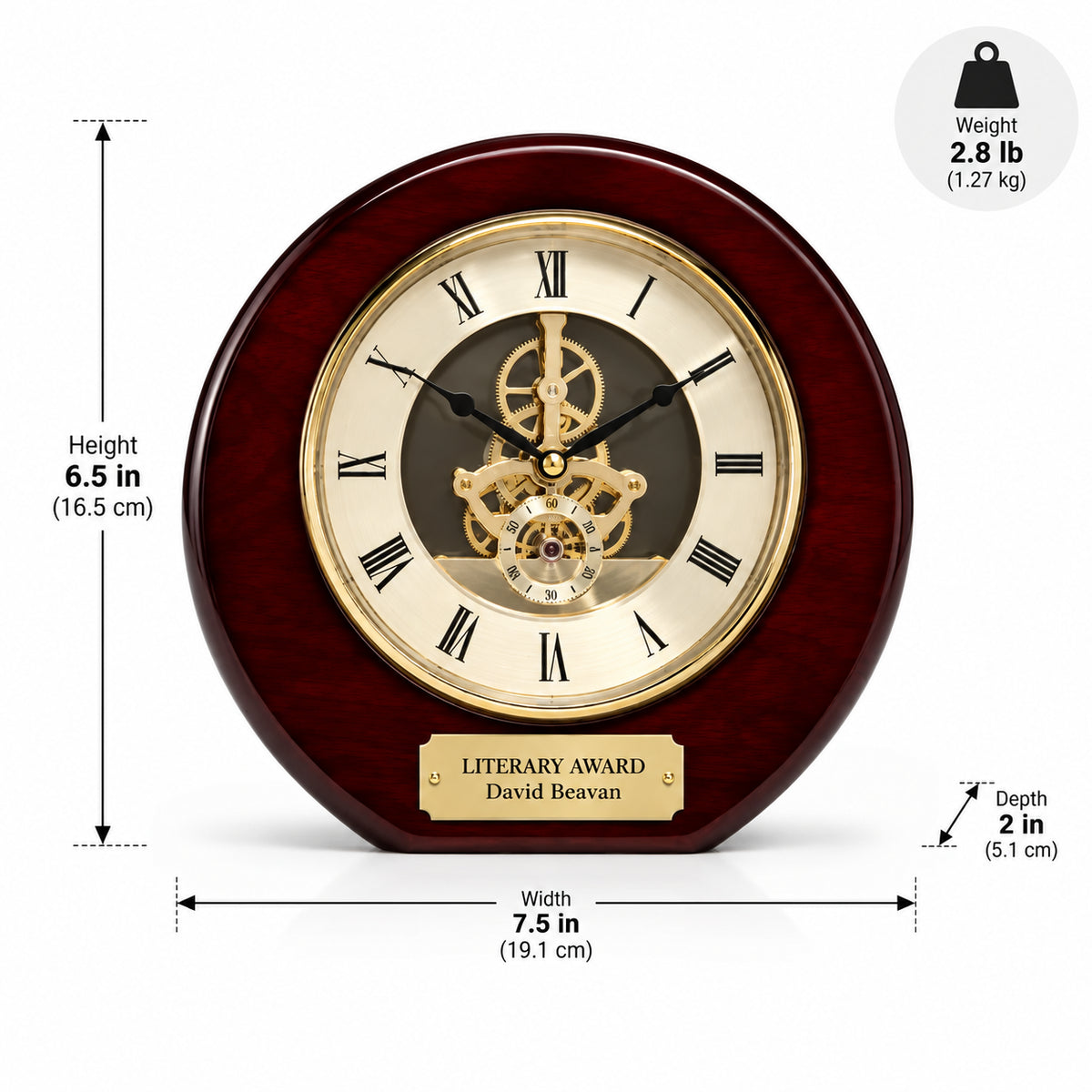 Literary Legacy | Personalized Literary Award Wood Clock