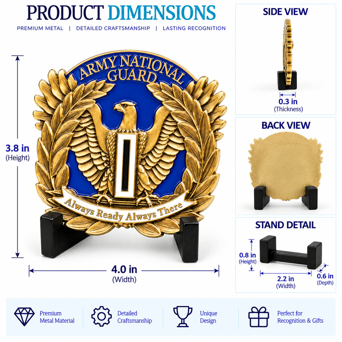 Custom ARNG Challenge | Antique Brass ARNG Soldier Service Recognition Coin