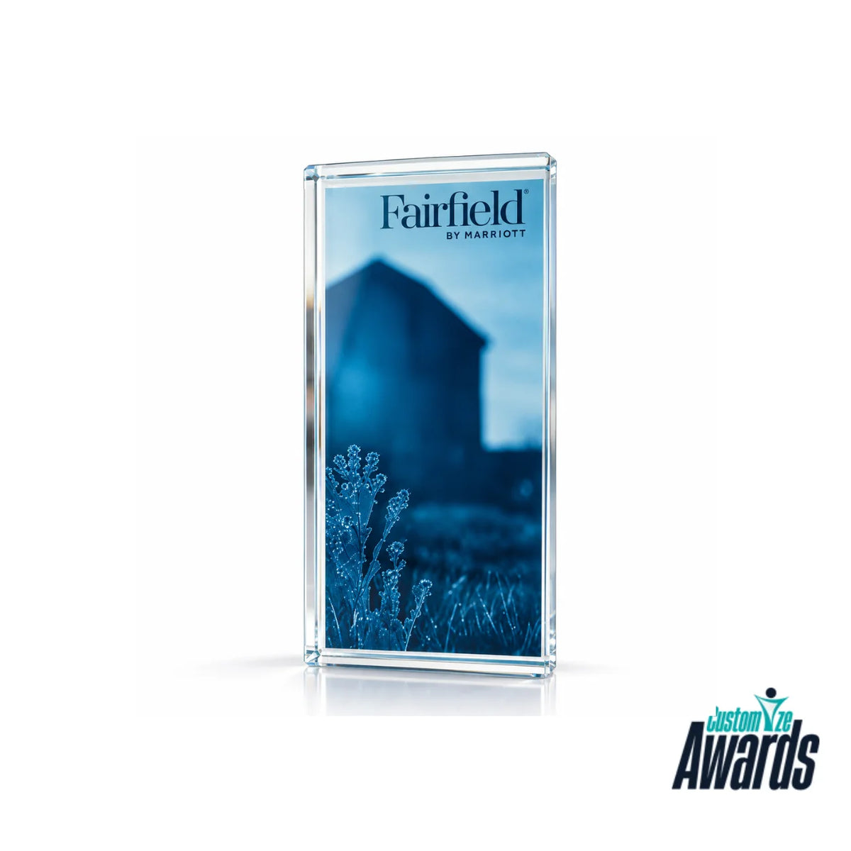 Blue Portrait | Custom Photo Crystal Plaque