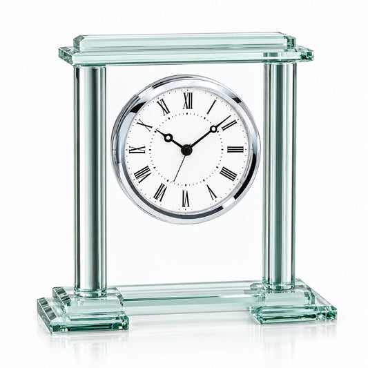 Senior Elegance | Custom Retirement Crystal Clock Award