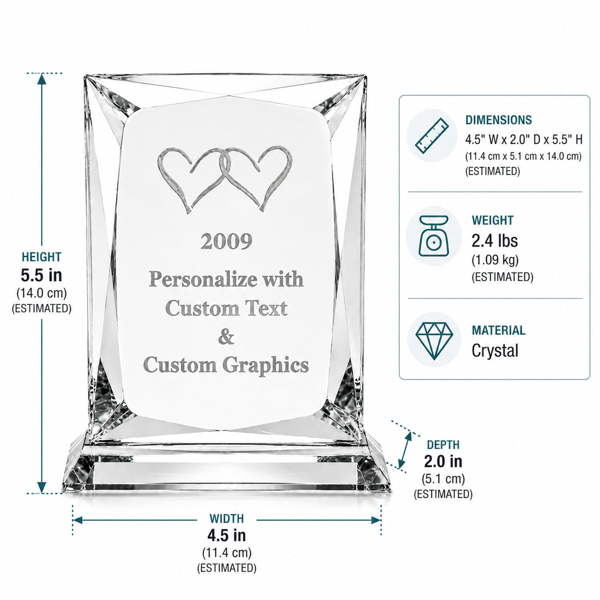 Plaque personnalisée | Trophée en cristal gravé