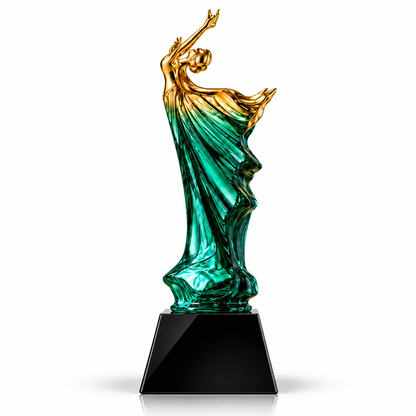 Elegant emerald | Custom Art Glass Humanitarian Service Award