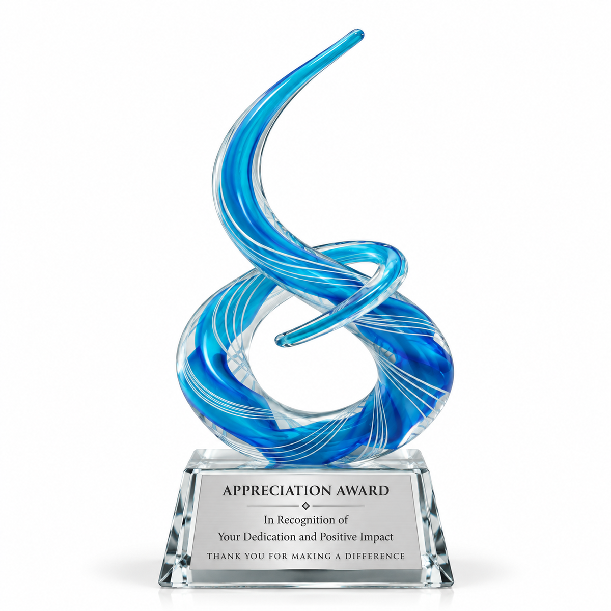 Azure Flow | Custom Art Glass Achievement Award