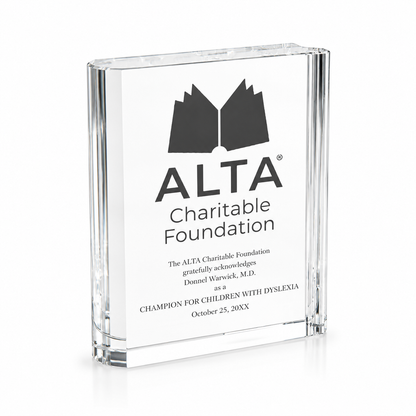 Crystal Book | Personalized Engraved Recognition Award