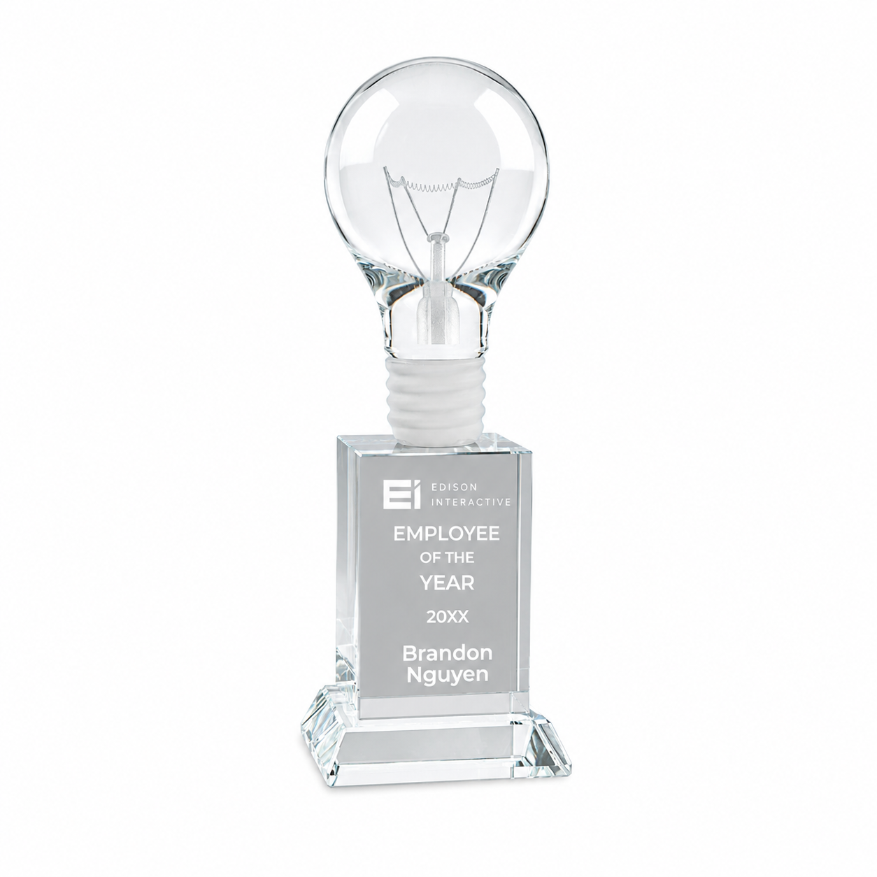 Crystal Light Bulb Award – Custom Engraved Innovation Trophy