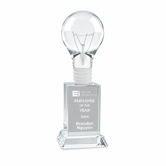 Crystal Light Bulb Award – Custom Engraved Innovation Trophy