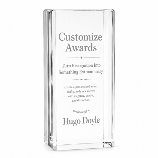 Custom Optical Crystal Award – Personalized Engraved Recognition Trophy
