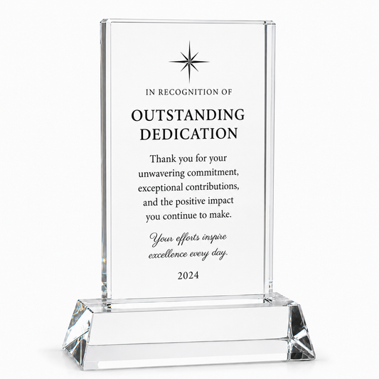 Standing Optical Crystal Award – Personalized Engraved Recognition Trophy