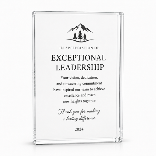 Wedge Crystal Plaque Award – Custom Engraved Recognition Trophy