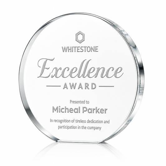 Gainsborough Circle Glass Award – Clear Recognition Trophy