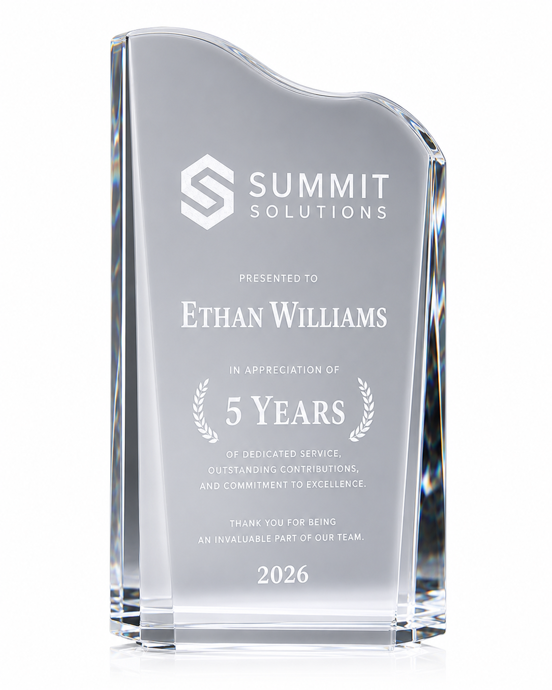 Prestige Crest Optical Crystal Award – Leadership Recognition Trophy