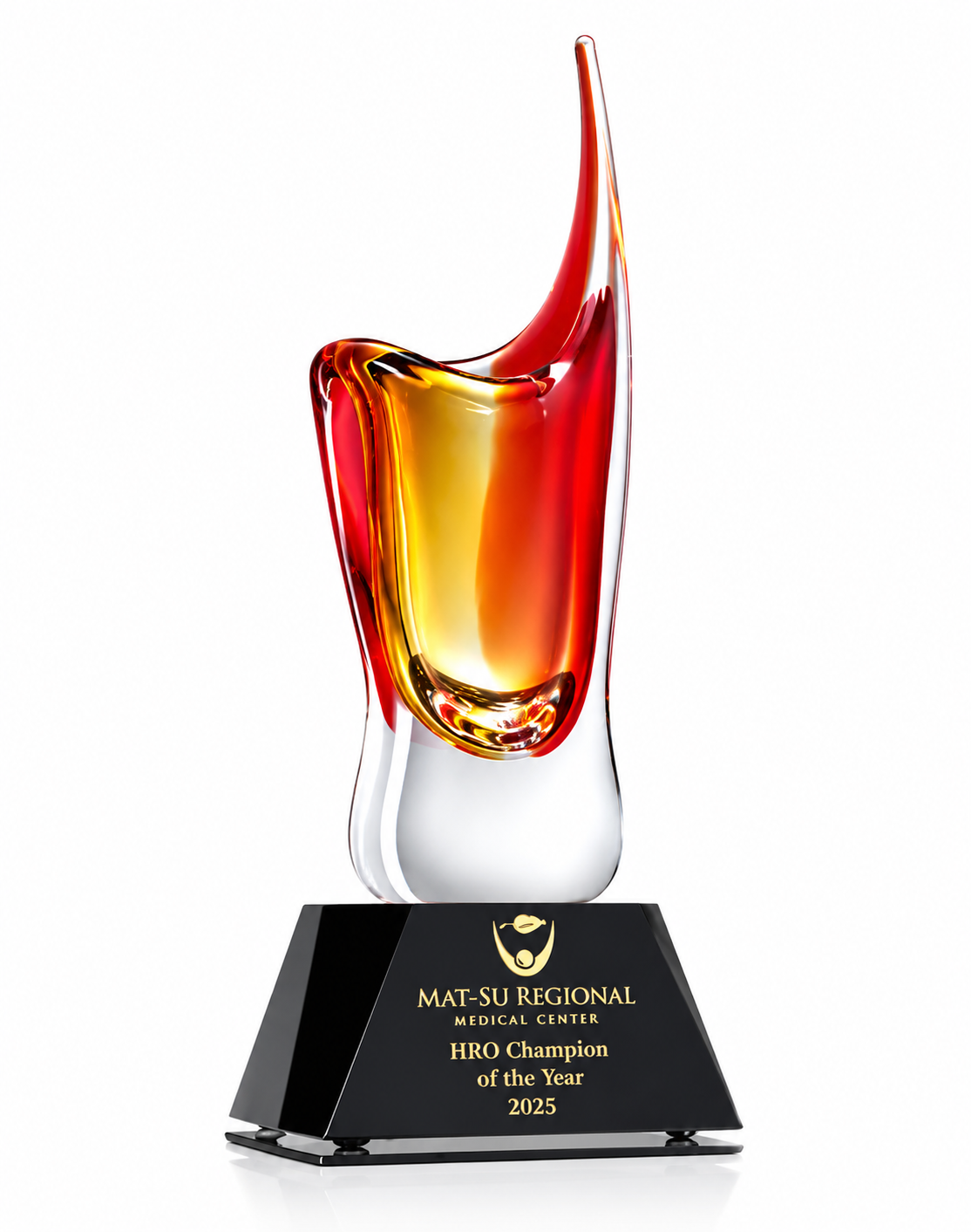 Crimson Art Glass Award – Achievement Recognition Trophy