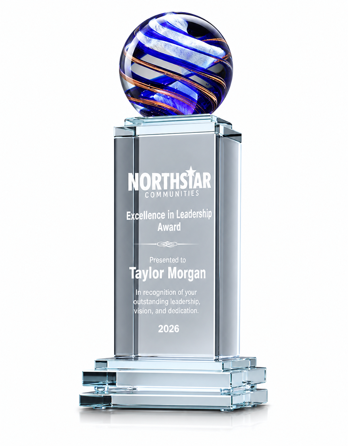 Globe Optical Crystal Award – Global Excellence Trophy