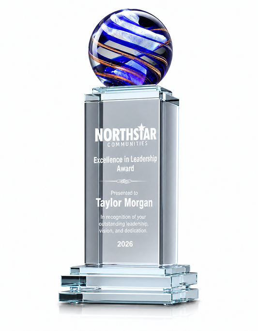 Globe Optical Crystal Award – Global Excellence Trophy