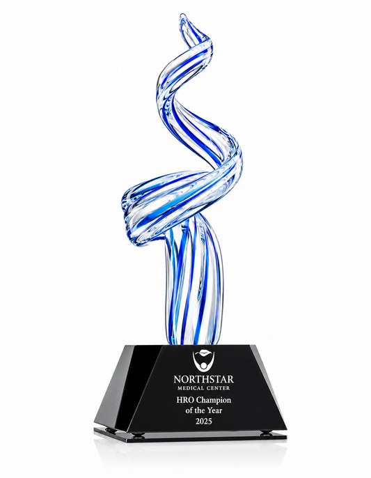 Sculptural Art Glass Award – Leadership Achievement Trophy
