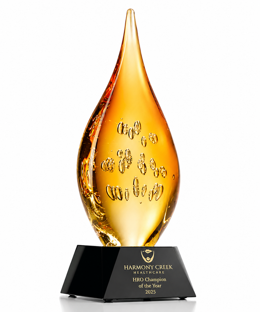 Genesis Flame Art Glass Award – Leadership Recognition Trophy