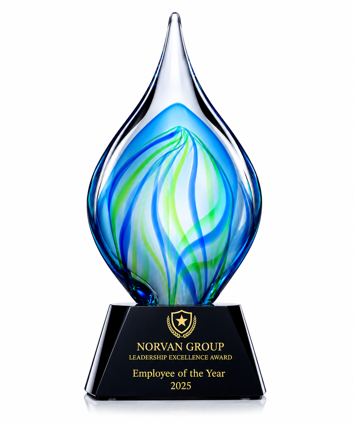 Emerald Wave Art Glass Award – Innovation Excellence Trophy