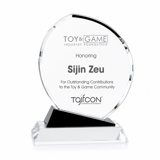 Elliptical Crystal Award – Custom Engraved Recognition Trophy