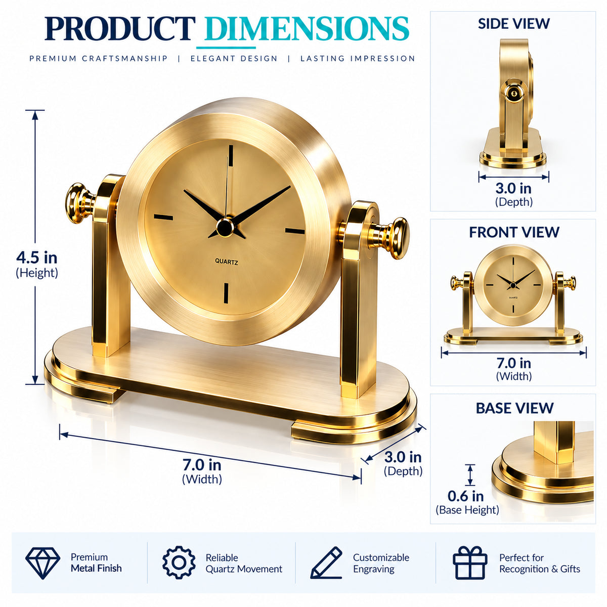 Golden Heritage | Custom Gold Clock Recognition Award