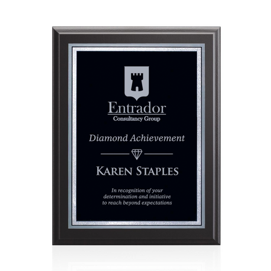 Farnsworth Savoy Black Recognition Plaque – Custom Engraved Black Finish Award