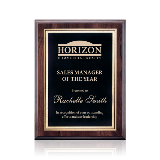 Farnsworth Ashbury Cherry & Black Recognition Plaque – Custom Engraved Executive Award