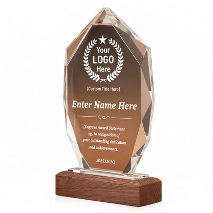 Custom Logo Crystal Award Plaque