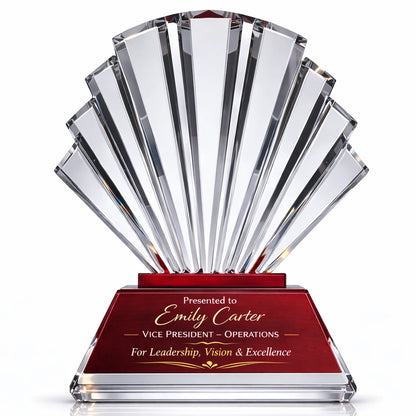 Crimson Zenith Crystal plaque Award