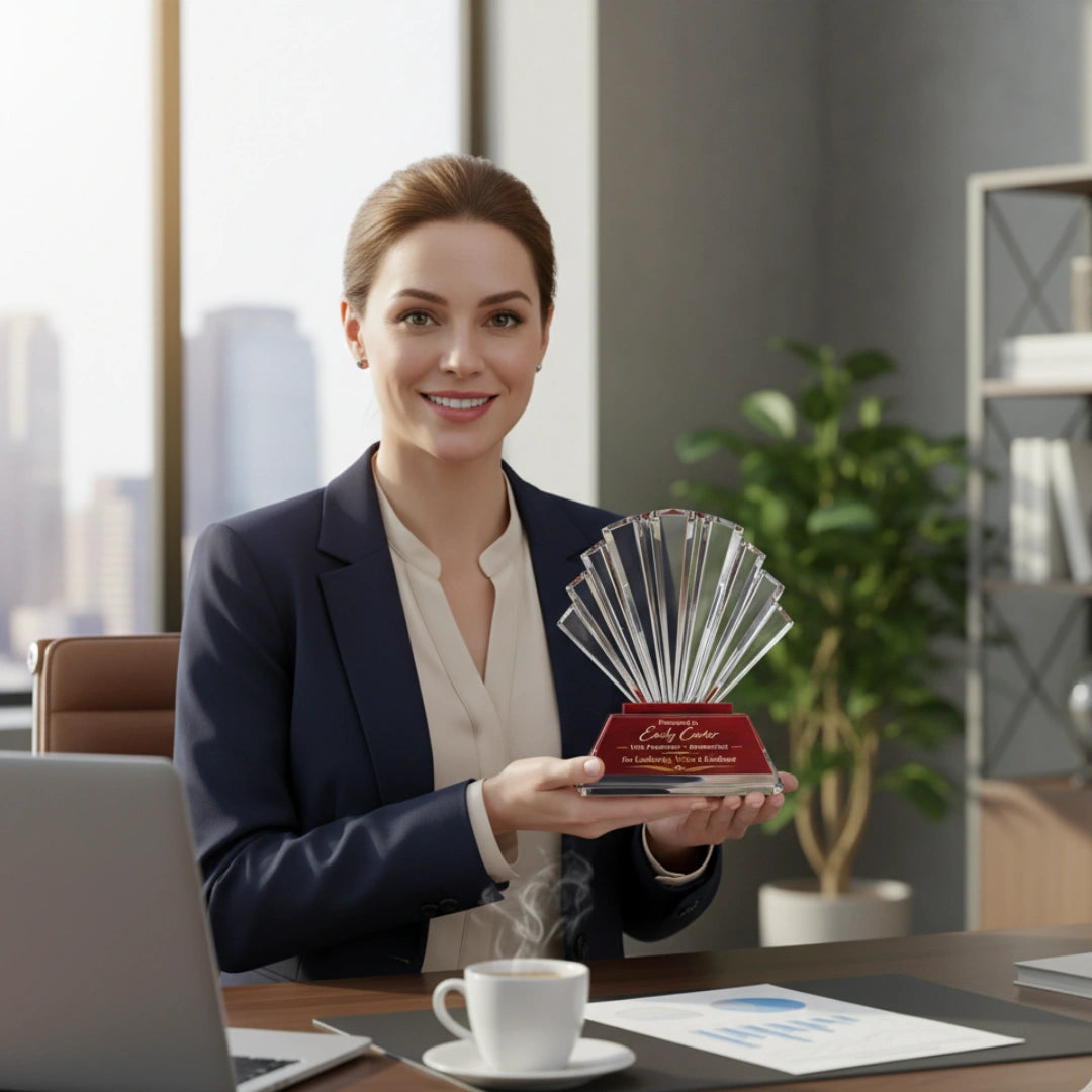 Crimson Zenith Crystal plaque Award