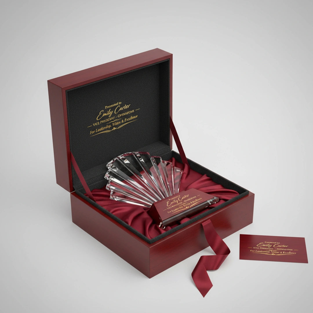 Crimson Zenith Crystal plaque Award
