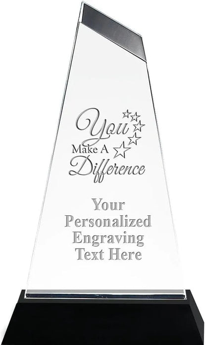 Custom Acrylic Appreciation Award – Personalized Engraved Slant - Top Trophy - Customize Awards