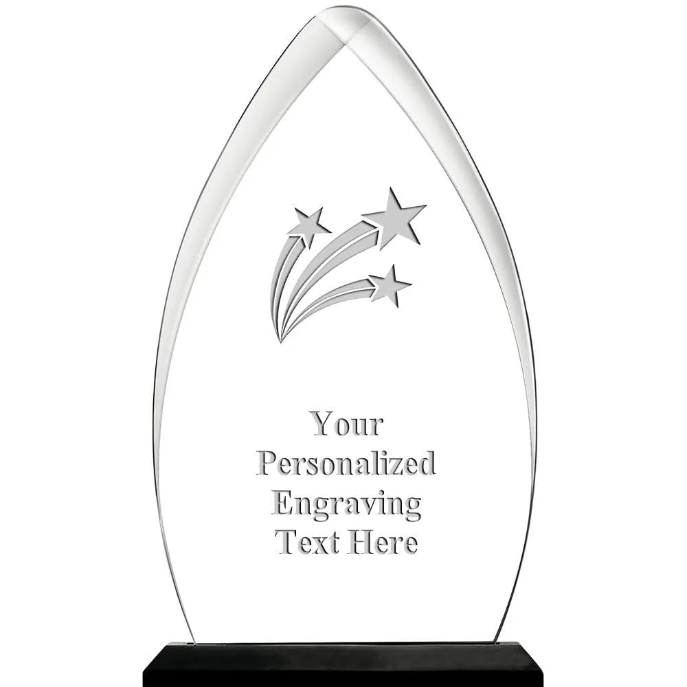 Custom Flame Acrylic Award – Personalized Shooting Stars Trophy - Customize Awards