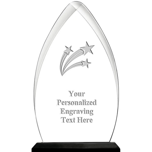 Custom Flame Acrylic Award – Personalized Shooting Stars Trophy - Customize Awards