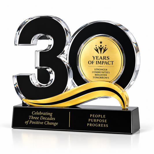 Milestone 30 | Custom 30th Anniversary Impact Award Trophy