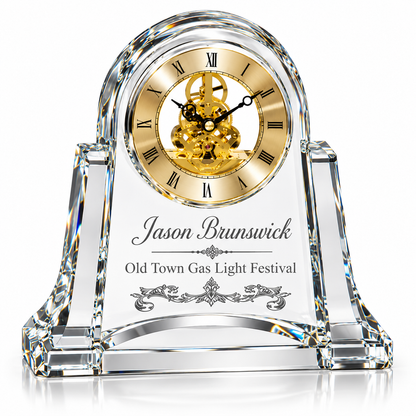 Brunswick Heritage | Custom Gold Clock Crystal Award
