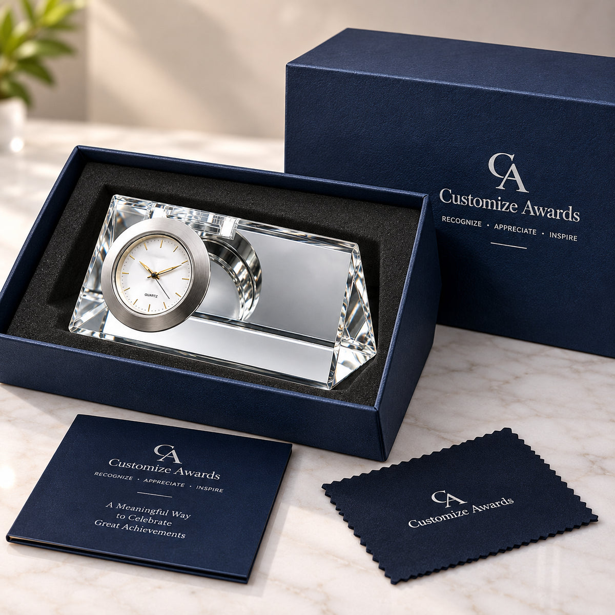 Crystal Diplomat | Custom Corporate Clock Award