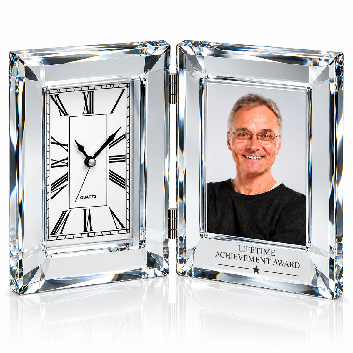 Silver Memories | Personalized Retirement Photo Frame Clock