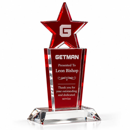 Star Ruby | Custom Crystal Corporate Service Award