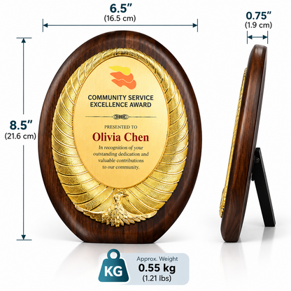 Performance Laurel | Custom Wood Performance Plaque Award