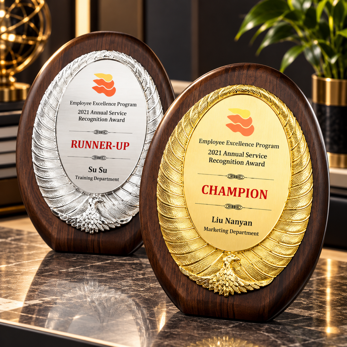 Performance Laurel | Custom Wood Performance Plaque Award
