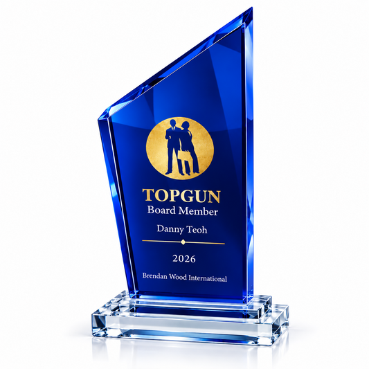 Crest Edge | Custom Blue Crystal Leadership Award