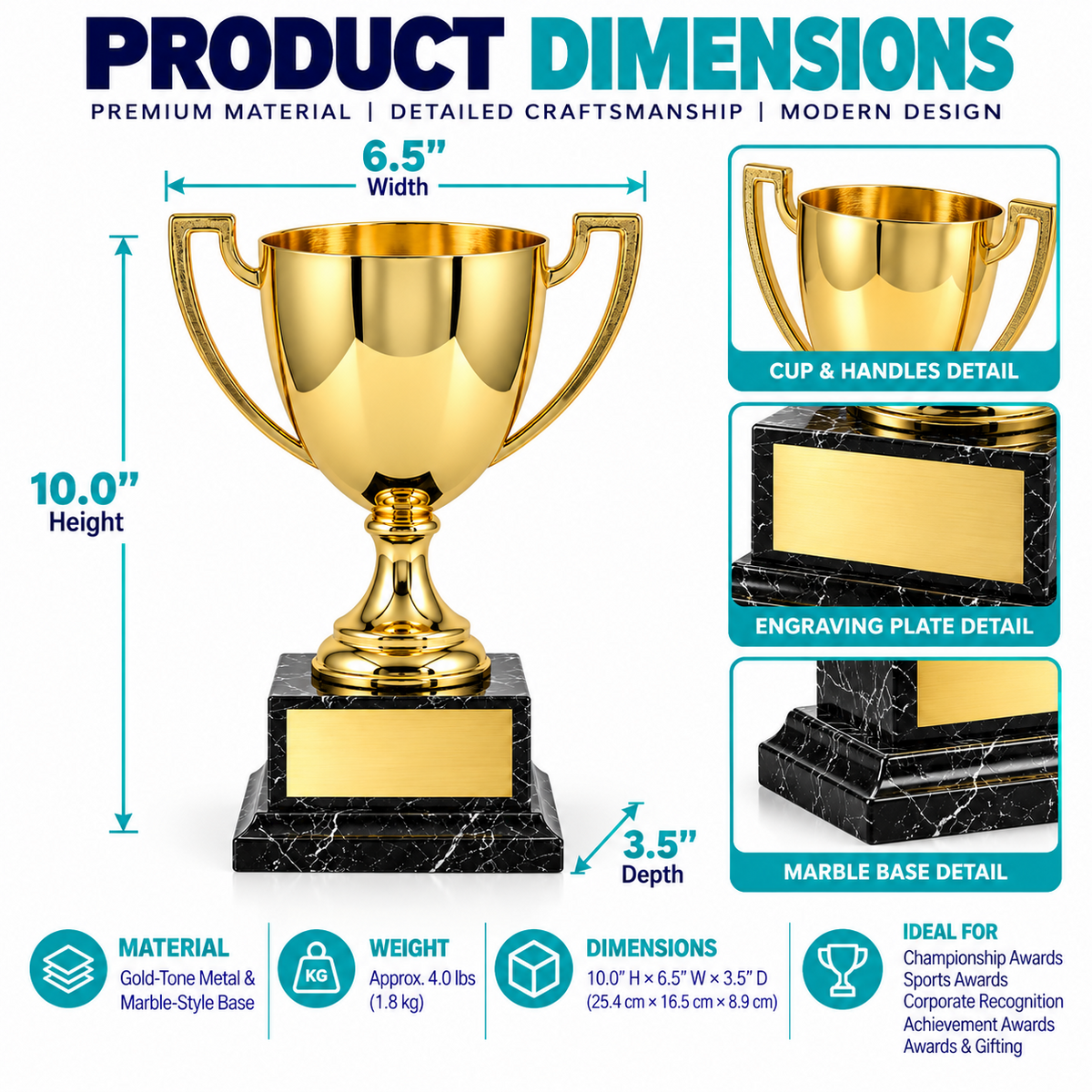 Classic Victory | Custom Engraved sports Trophies for Tournament Winners