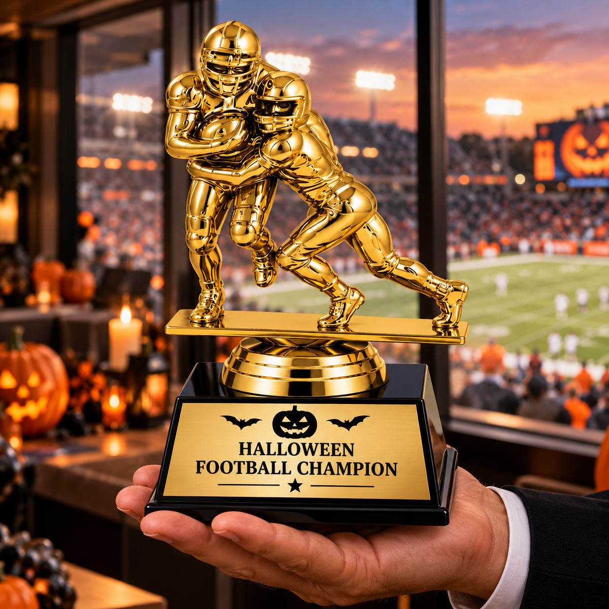 Midnight Tackle | Customized Halloween Achievement Trophy
