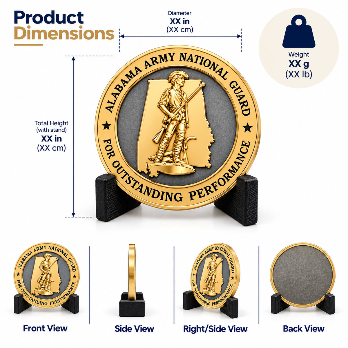 Shiny Gold | Shiny Gold Military Leadership Recognition Coin