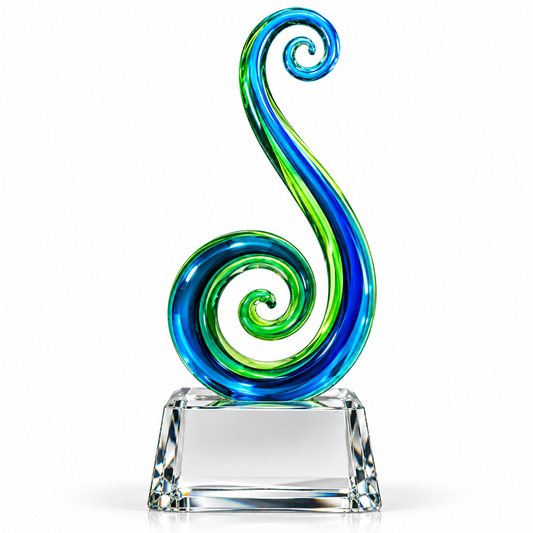 Emerald Spiral | Custom Art Glass Achievement Award