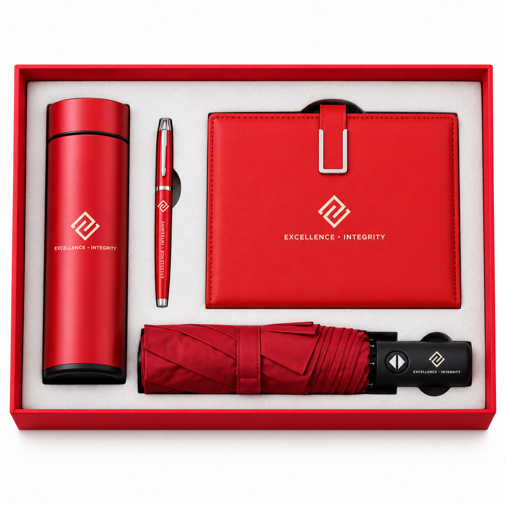 Crimson Executive | Customized Red Corporate Gift Set