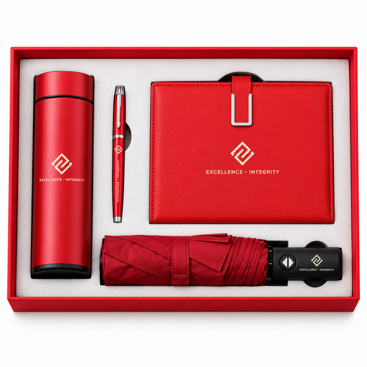 Crimson Executive | Customized Red Corporate Gift Set