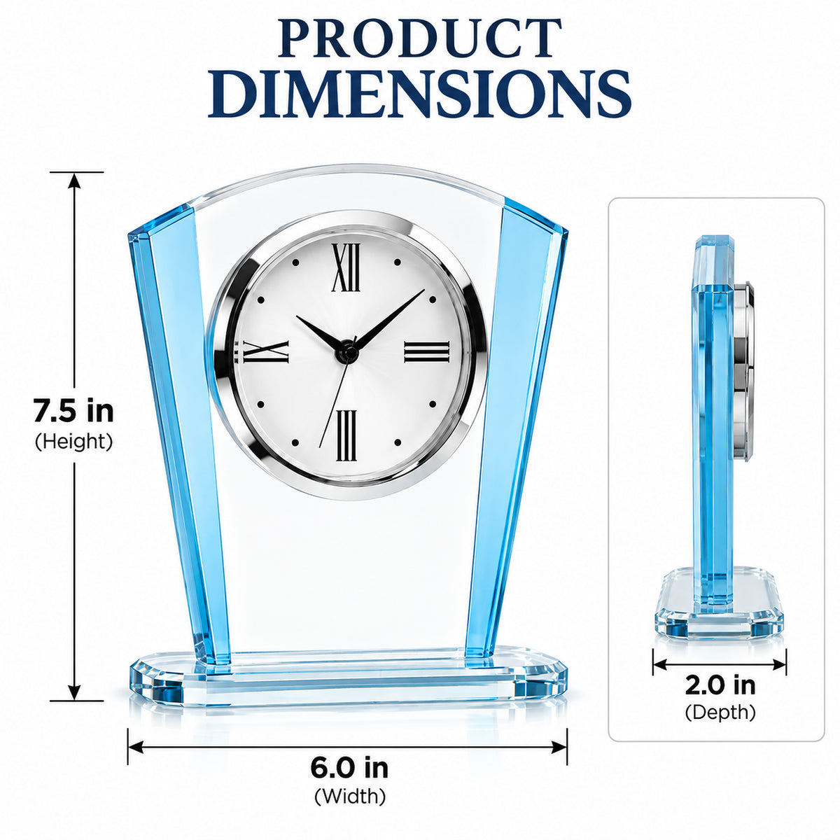 Azure Timepiece | Blue Crystal Clock Recognition Award